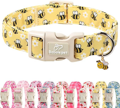 Bee & Daisy Dog Collar for Medium Dogs by Babolepet