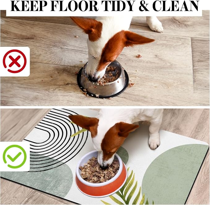 Dog Food Mats for Floors, Absorbent Dog Bowl Mat for Food and Water Dispenser - Image 5