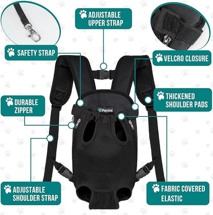 PetAmi Dog Carrier Backpack, Adjustable Dog Pet Cat Front Carrier Backpack | - Image 4