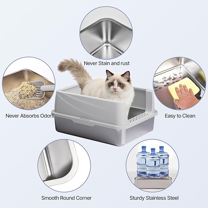Henkelion Stainless Steel Cat Litter Box - Image 3