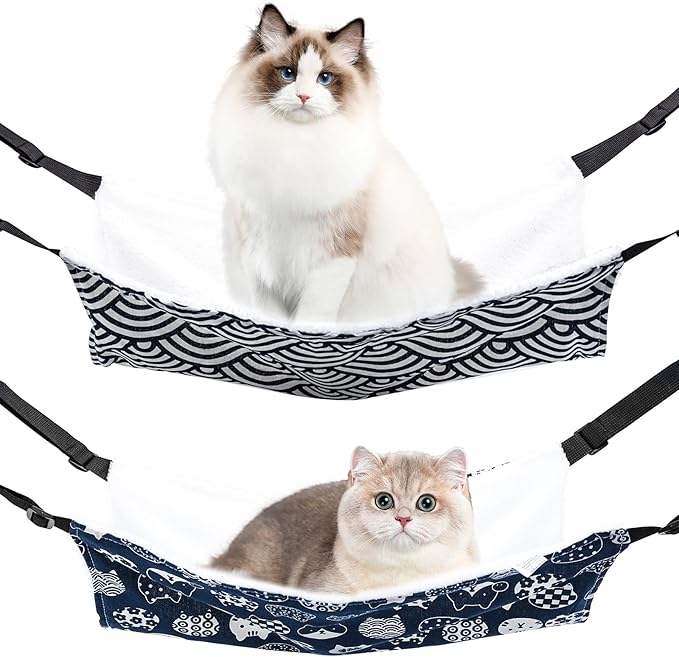 2 Pieces Cat Hammock for Cage Hanging Reversible, Soft Pet Cage Hammock by BCHARYA