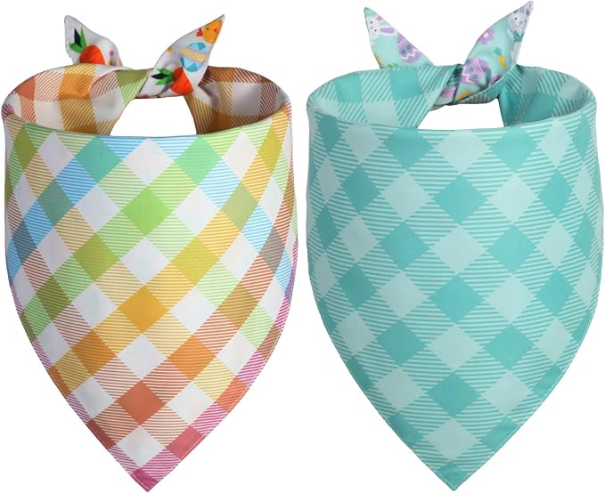 Easter Dog Bandana Small 2PCS, Colorful Scarf - Image 2