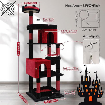 Globlazer Heavy Duty Gothic Cat Tree, 72in Large Cat Tower - Image 6