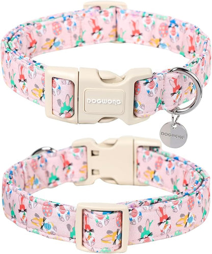 DOGWONG Easter Rabbit Dog Collar, Colorful Egg Dog Collar Soft Durable - Image 2