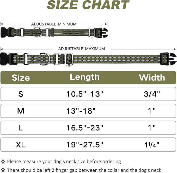 Martingale Dog Collar, Adjustable Nylon Reflective Collar - Image 6