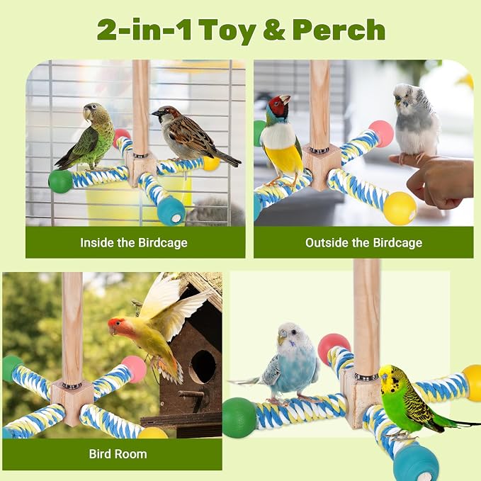 Bird Perch Toy, Parrot 360° Interactive Rotating Toy - Image 6