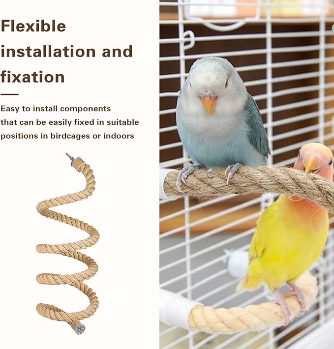 3pcs Bird Rope Perch for Parrots, Bird Cage Climbing Rope Toys Accessories - Image 6
