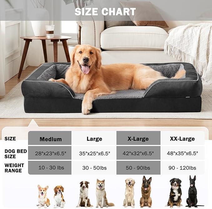 INVENHO Orthopedic Medium Dog Dogs, Egg-Crate Foam Dog Couch - Image 7