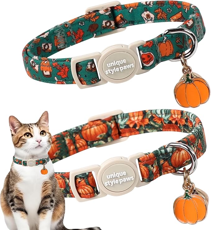 Unique style paws 2 Pack Autumn Halloween Kitten Collar Breakaway by Uniquestylepaws