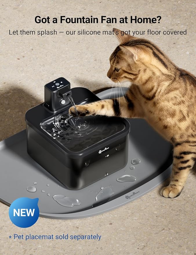 DownyPaws Battery Operated Cat Water Fountain, 84oz/2.5L Fursink Wireless Cat - Image 6