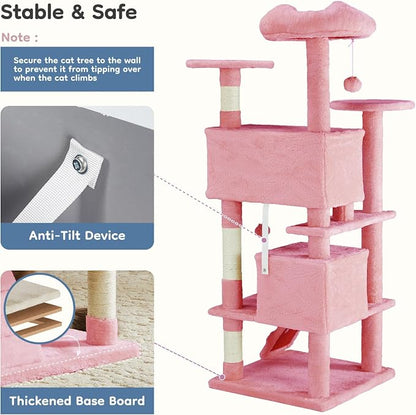 DUMOS 54-inch Indoor Cat Tree Tower –Multi-Level Pet House - Image 4
