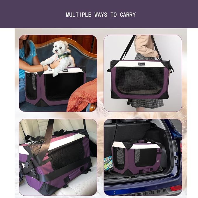 Collapsible Dog Travel Crate, Portable Soft-Sided Pet Carrier Extra Large Cat - Image 5
