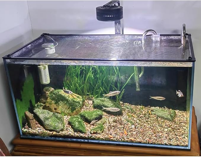 Magnetic Aquarium lid Fish Tank Hood top Cover Anti-Jumping net Cover mesh to - Image 7