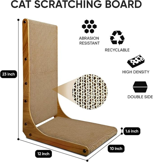 AGYM Cat Scratcher, 23 inch L Shape Cat Scratching Pad - Image 2
