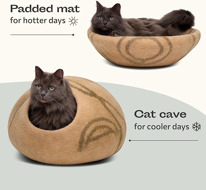MEOWFIA Cat Cave – Premium Felt Cat Bed - Image 4