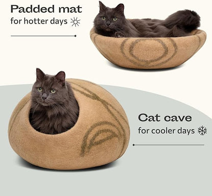MEOWFIA Cat Cave – Premium Felt Cat Bed - Image 4