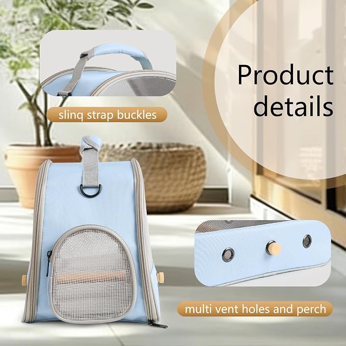 Bird Carrier, Portable Small Bird Parrot Parakeet Carrier - Image 4