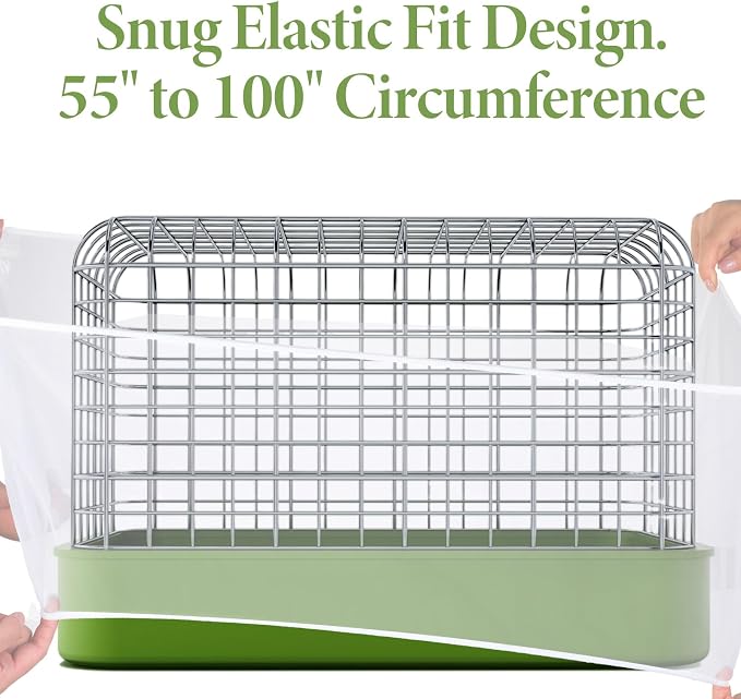 Bird Cage Seed Catcher White Bird Cage Net Cover Adjustable Birds Cages Netting - Image 6