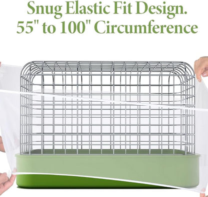 Bird Cage Seed Catcher White Bird Cage Net Cover Adjustable Birds Cages Netting - Image 6