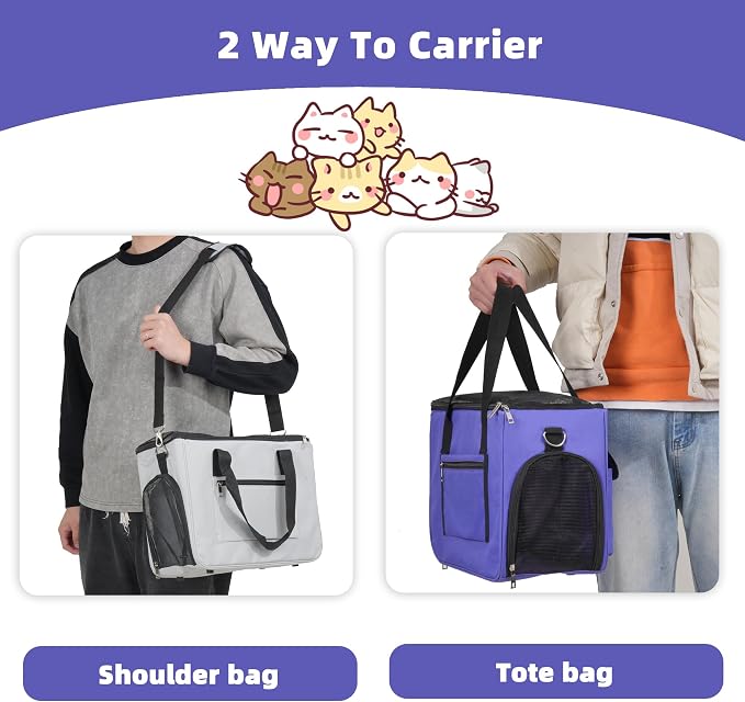 Cat & Dog Carrier for Pets Up to 15 Lbs, Airline Approved Soft-Sided - Image 5