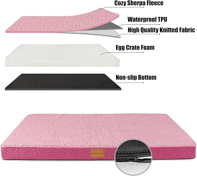 Patas Lague Orthopedic Dog Bed Large Sized Dog 36''X24'', Soft Waterproof Egg - Image 4