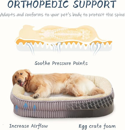 Orthopedic Dog Bed for Medium Dogs Breeds, High Density Egg Crate Foam Dog Sofa - Image 2