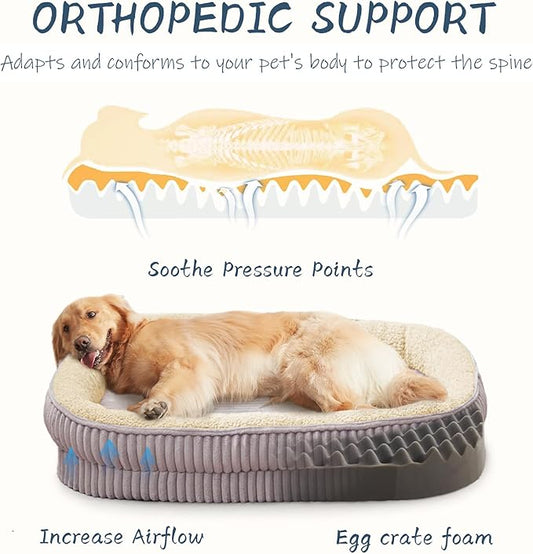 Orthopedic Dog Bed for Small Dogs Breeds, High Density Egg Crate Foam Dog Sofa - Image 2
