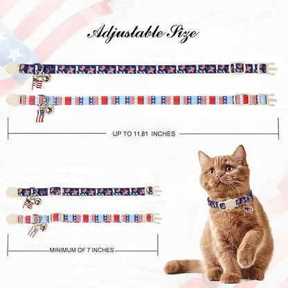 Unique Style Paws 4th of July Cat Collar, Cute Cat Collars - Image 5