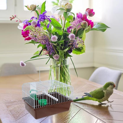 Portable Bird Cage with Perch Food Box and Water Dispenser Spacious Travel - Image 5