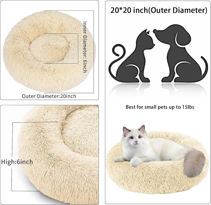 Cat Beds for Indoor Cats, 20 Inch Dog Bed for Small Melium Large Dogs, - Image 5