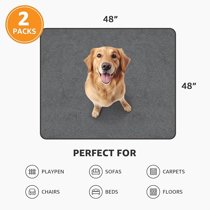 PICK FOR LIFE Washable Dog Pee Pads, 48x48 Reusable Puppy Whelping Pads - Image 6