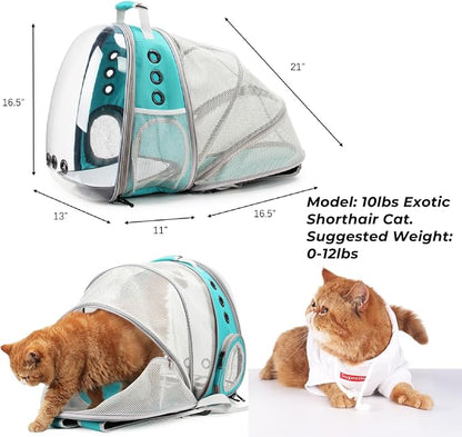 Lollimeow Cat Carrier Backpack, Expandable Bubble Pet Carrier - Image 2