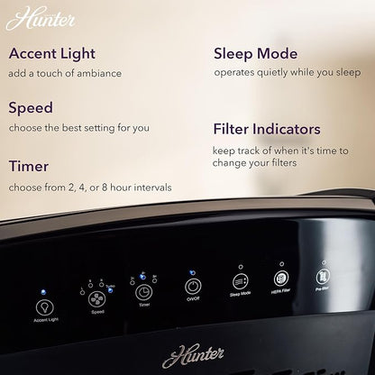 Hunter HP800 Air Purifiers for Home Large Room and Bedroom. True HEPA Air - Image 6