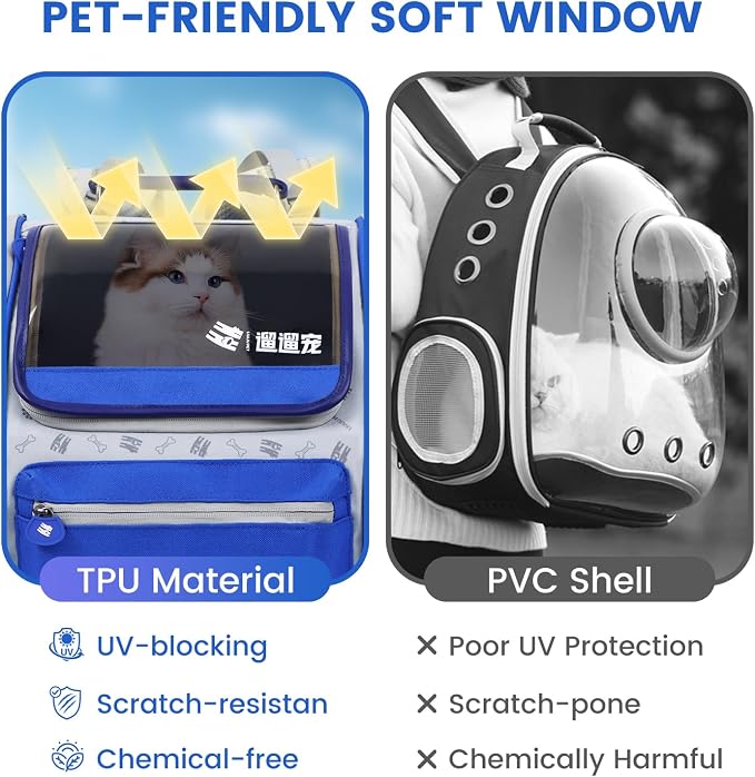 Cat and Dog Backpack Carrier, Foldable Breathable Pet Carrier Backpack - Image 4