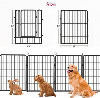 Dog Playpen, 32inch 20 Panels Outdoor Dog Fence Indoor Dog Pen Anti-Rust Pet - Image 7