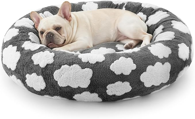 JOEJOY Donut Small Dog Bed, Round Cat Beds by JOEJOY