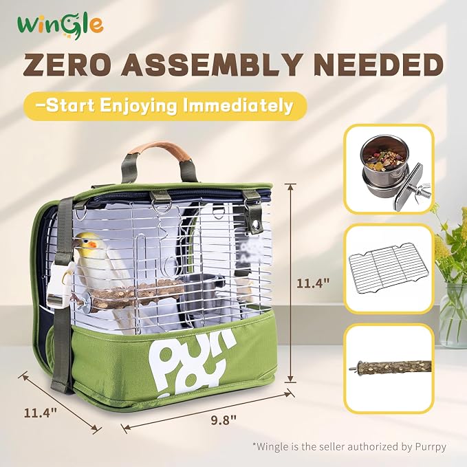 Bird Carrier Travel Cage 12in Small Bird Cage 4 in 1 Bird Backpack - Image 6