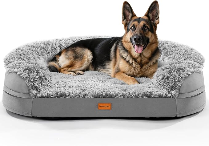 Dog Beds for Jumbo Dogs, 47.5"x35"x7.6", Removable and Washable Cover, Raised by iweepet