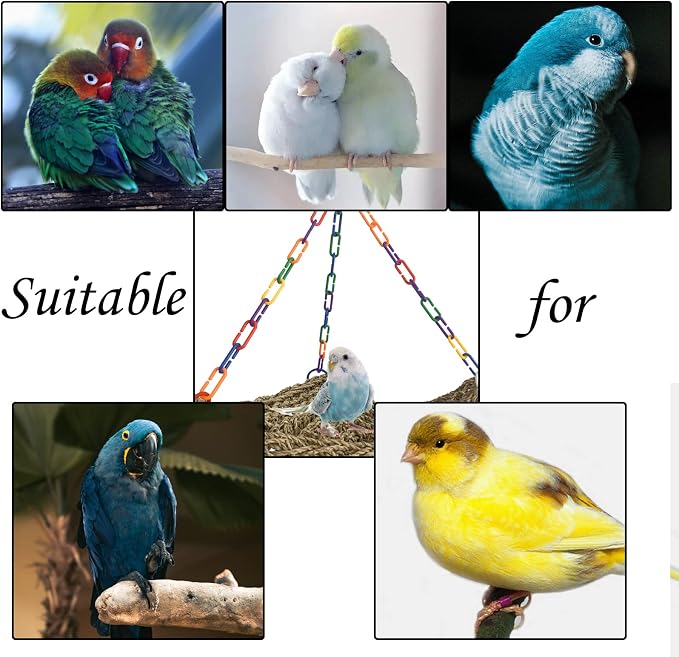 Large Seagrass Mat for Birds, Triangle Cockatiel Seagrass Hammock Natural Woven - Image 6