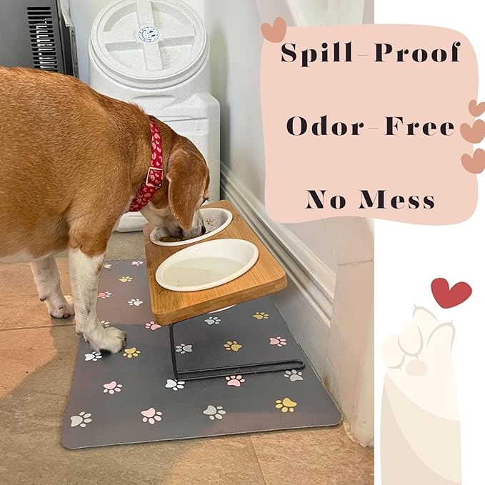 Cat Food Mat Absorbent Dog Mat for Food and Water Non Slip Quick Dry Dog Bowl - Image 6