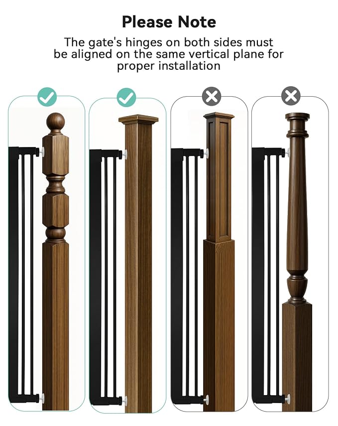 COMOMY 30" Tall Baby Gate for Stairs Doorways, Fits Openings 29.5" to 40.5" Wide - Image 8