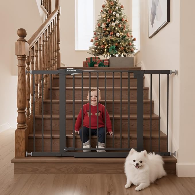 Mumeasy 29.7–48" Baby Gate for Stairs, Dog Gate for Doorways, Auto Close Child by Mumeasy-FocusonBabyPetSafetyGate
