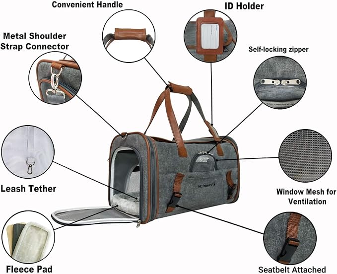 Mr. Peanut's Airline Approved Soft Sided Pet Carrier, Low Profile Gold Series - Image 6