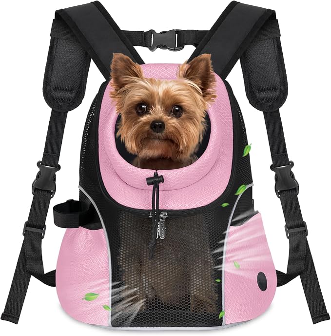 WOYYHO Pet Dog Carrier Backpack Small Dog Front Backpack Ventilated Mesh Dog by WOYYHO