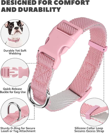 Dynmeow Soft and Breathable Cotton Dog Collar, Durable Adjustable Heavy-Duty - Image 7