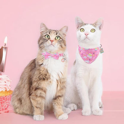 SCENEREAL Cat Bandana Collar for Birthday - Image 3