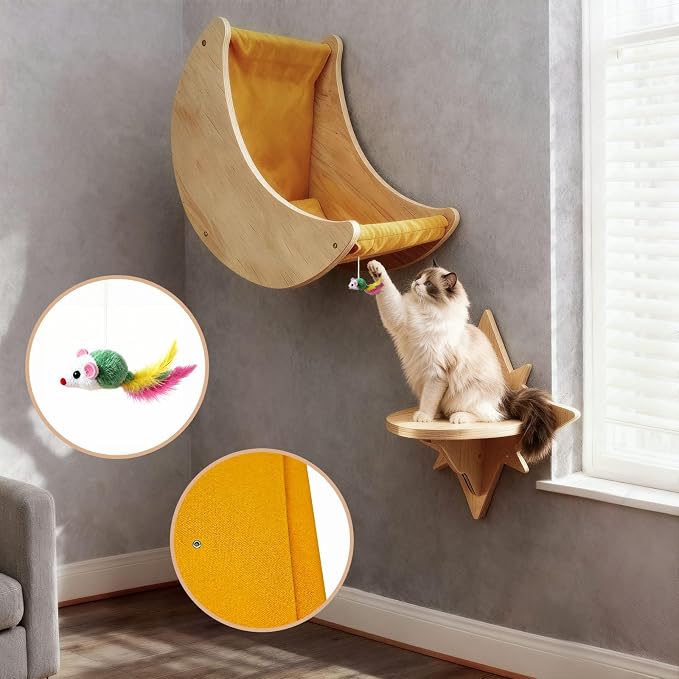 Cat Wall Shelves, Moon and Star Cat Wall Furniture - Image 8