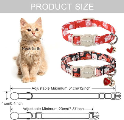ARING PET 2 Pack Valentine's Day Cat Collars-Cute Heart Cat Collar Breakaway - Image 6