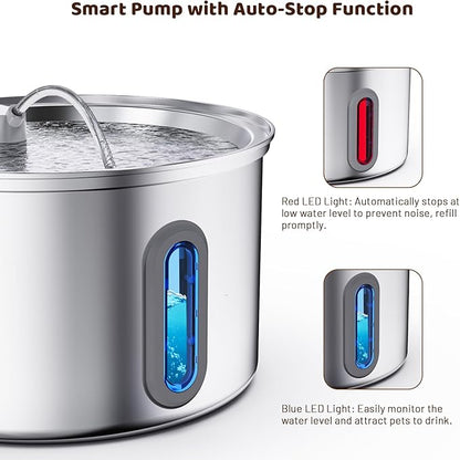 Cat Water Fountain Stainless Steel, 3.2L Cat Fountains - Image 4