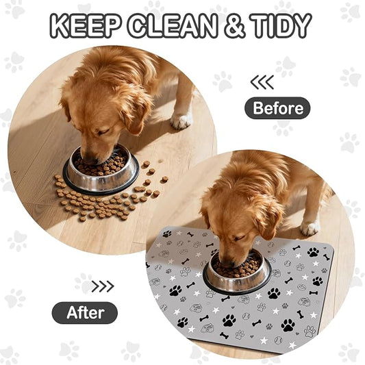 Dog Food Mat for Pet Cat Food Mat, Non-Slip Cat Pet Feeding Mats for Floor - Image 2